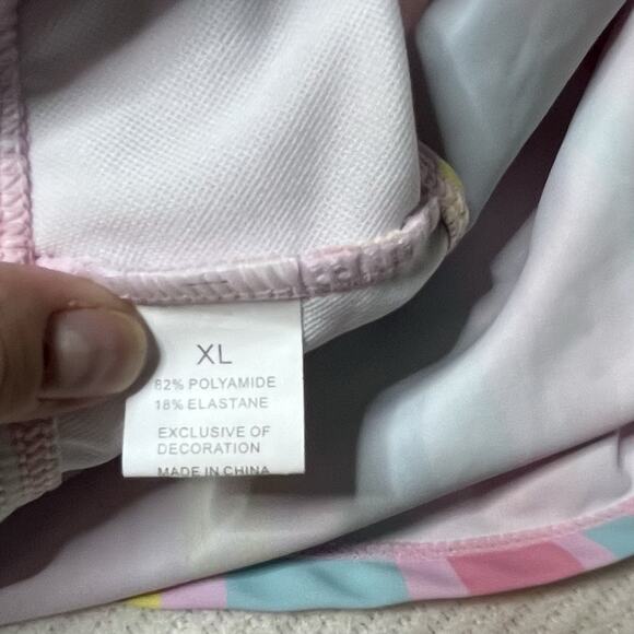 Modlily Women’s Size XL Lace Up Pink Multi Stripe Print Tankini NWOT - Picture 5 of 8